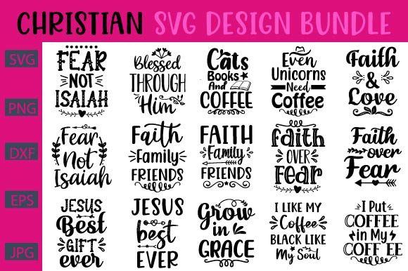 Christian Design Bundle Graphics for Crafts & Branding