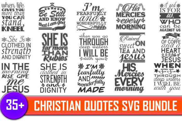 Christian Quotes Designs Bundle 35 for Crafts & Graphics
