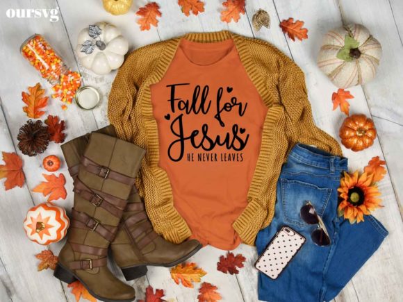 Fall for Jesus - He Never Leaves - Love Graphics for Crafts