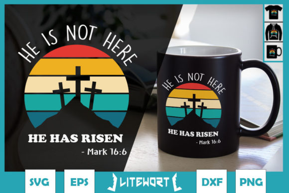 He Has Risen: Vintage Cross Graphics for Crafts