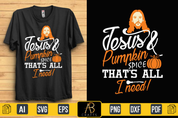 Jesus and Pumpkin Spice Typography Graphics & Print Templates