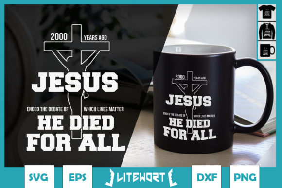 Jesus Died for All Cross: Graphics for Crafts & Sellers
